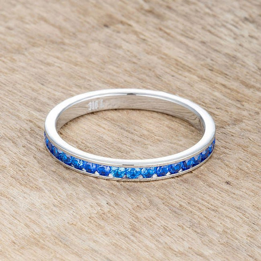 Teresa 0.5ct Sapphire CZ Stainless Steel Eternity Band - SkyWaves