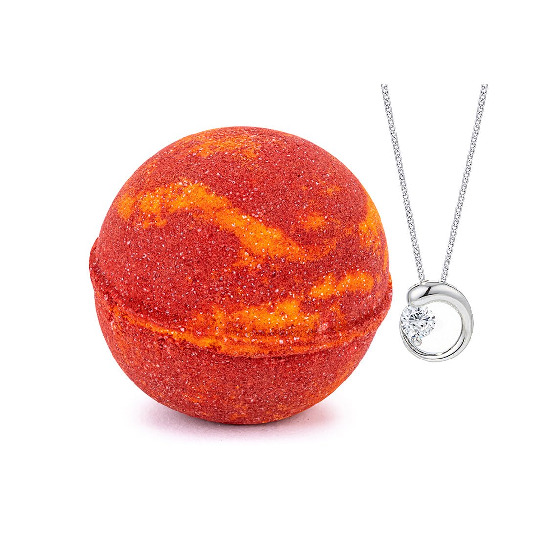 Cranberry Orange Glazed Bath Bomb + Surprise Jewelry - SkyWaves