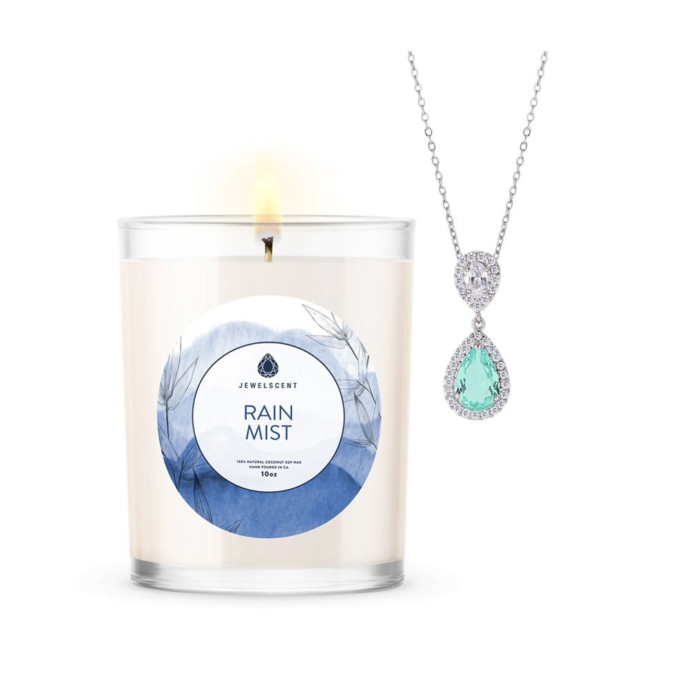 Rain Mist Home Scented Candle + Dazzling Jewelry - SkyWaves