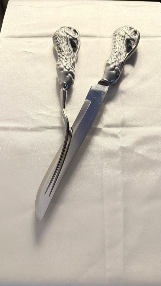 14" Vintage Turkey Carving Set, Stainless steel - SkyWaves