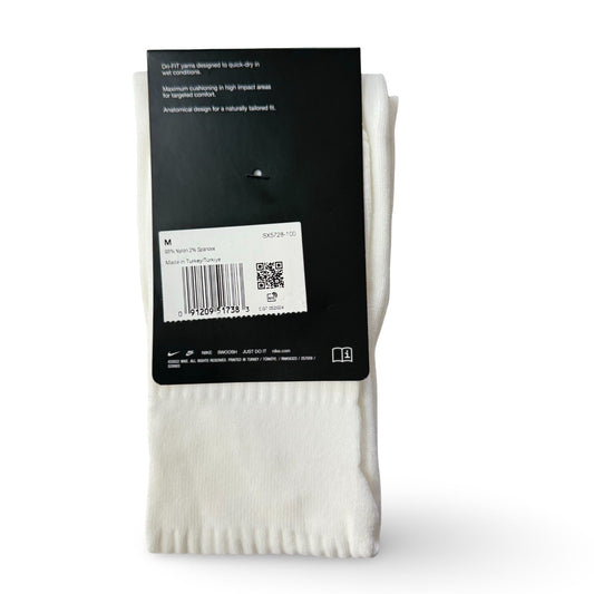 Nike Classic Dry - Fit, White soccer Knee high cushioned socks. 1 pair - SkyWaves