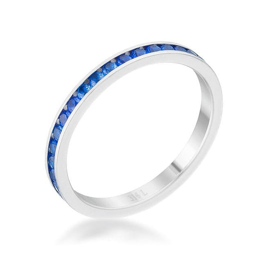 Teresa 0.5ct Sapphire CZ Stainless Steel Eternity Band - SkyWaves
